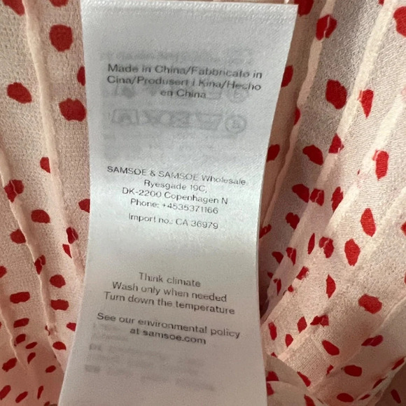 Samsoe Elm Shirt Dress in Pearl Drops Midi Pink Polka Dot Size Medium EUC - Picture 12 of 12